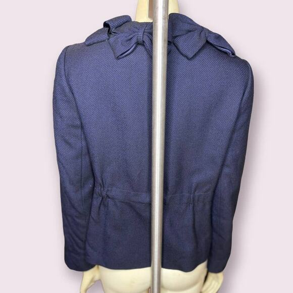 Rebecca Taylor Navy Wool Bow Collar Jacket - Picture 3 of 7